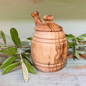 Δοχείο Μέλιού από ξύλο ελιάς